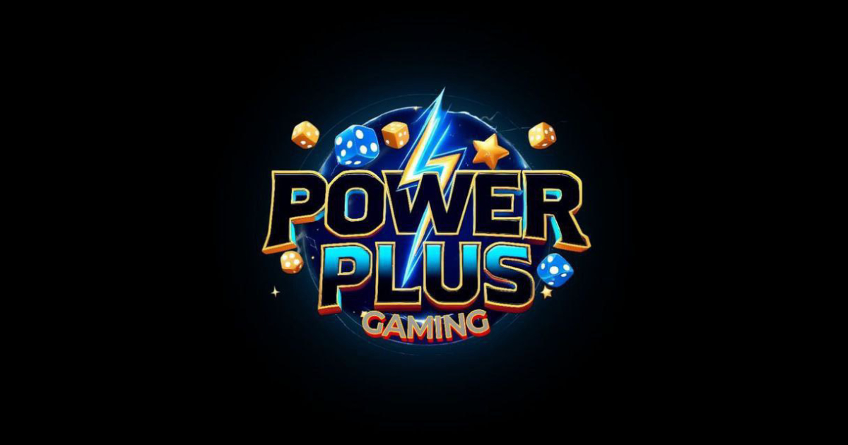 Main visual banner showing Power Plus Gaming as a GCash-enabled entertainment platform for Filipino players